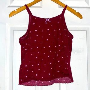 Maroon pj shirt with spagetti straps